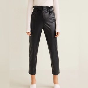 MANGO Leather Trousers